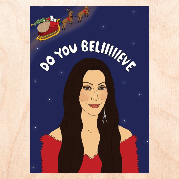 BELIIIIIEVE - Do You Believe - Pop Culture Christmas Card - Pop Culture Holiday Card - 90s Music Card - 00s Music Card