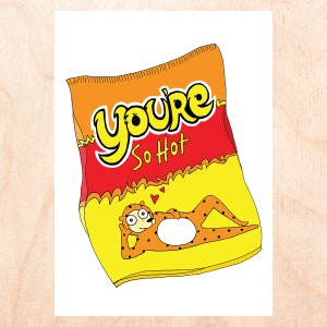 YOU'RE HOT - Foodie Love Card - Hot Stuff Love Card - Hot Valentine's Day Card - Hot Anniversary Card - Spicy Food Card