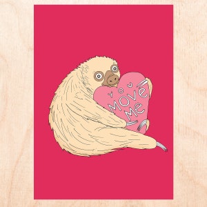 You Move Me Card - Sloth Card - Sloth Love Card - Sloth Humor Card
