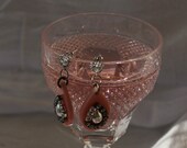 Beautiful Pink Acrylic Earrings Blush Pink Earrings, Japanese Pearl, Swarovski Crystal, Modern Bridal Jewelry, Laser Cut Earrings