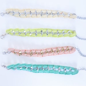 Woven Bracelet Best Selling Items Crochet Chain Bracelet Arm Candy Bracelets Everyday Bracelets Teenager Girl Bracelet Gift for Her Jewelry image 5