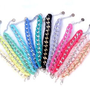 Woven Bracelet Best Selling Items Crochet Chain Bracelet Arm Candy Bracelets Everyday Bracelets Teenager Girl Bracelet Gift for Her Jewelry image 1
