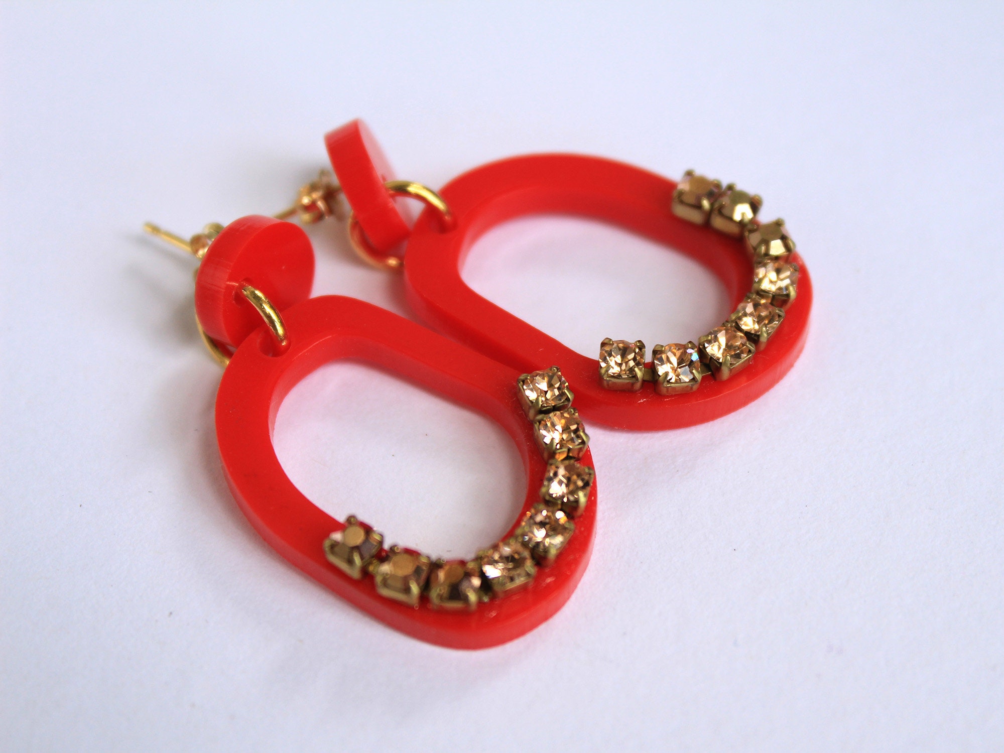 Blush Pink Statement Acrylic Earrings Statement Jewelry, Vintage