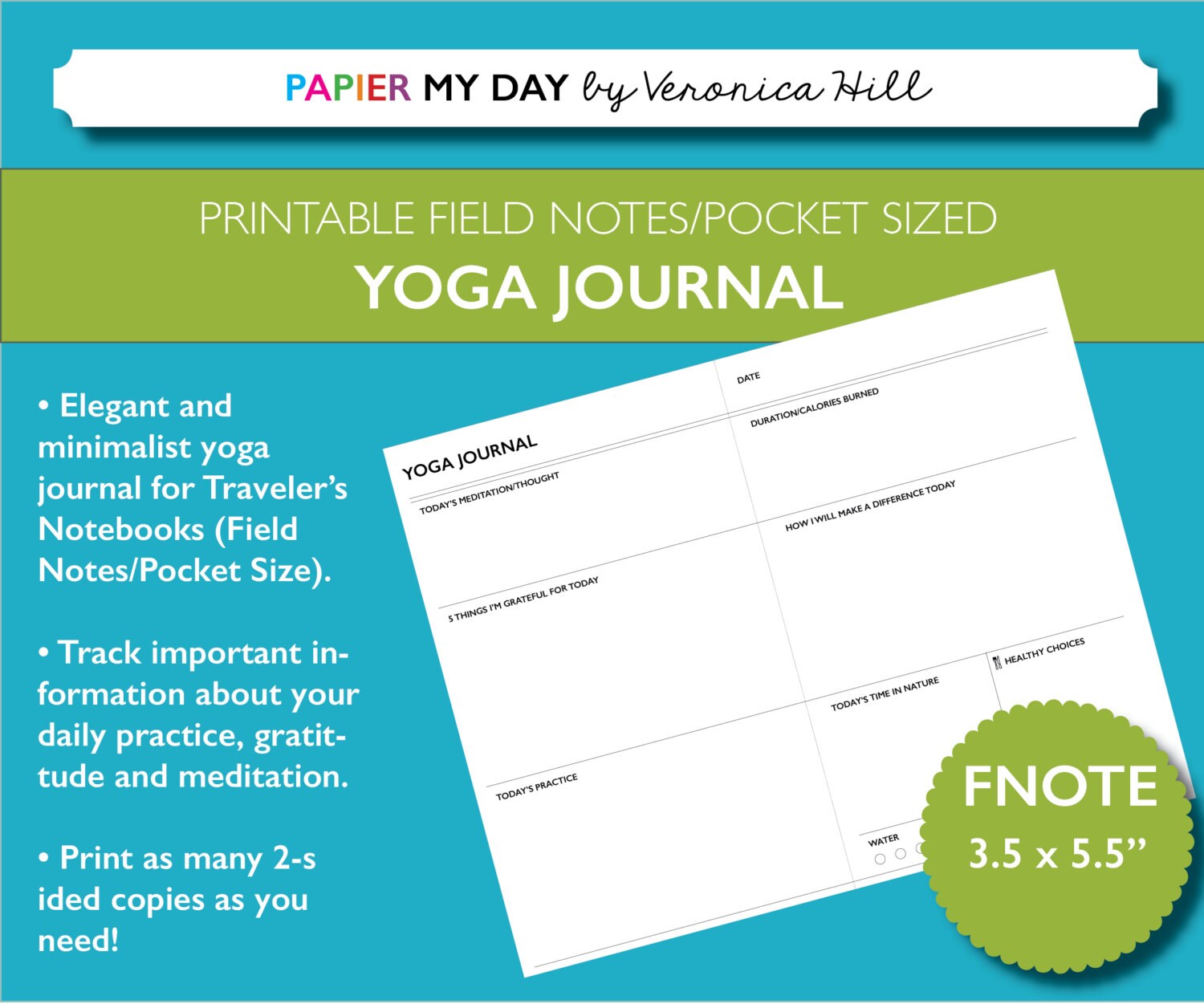 Printable Yoga Journal Gratitude and Yoga Journal Printable Etsy