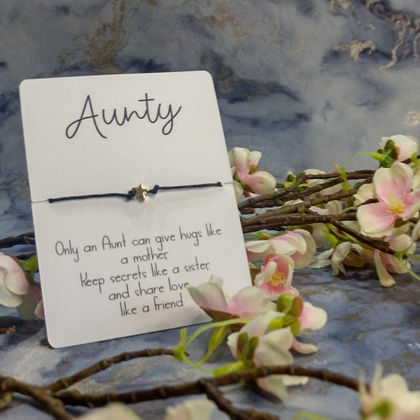 Aunty Bracelet, Wish bracelet, Charm bracelet, Gift for Auntie's, Aunty Gift, Mothers day Gift,