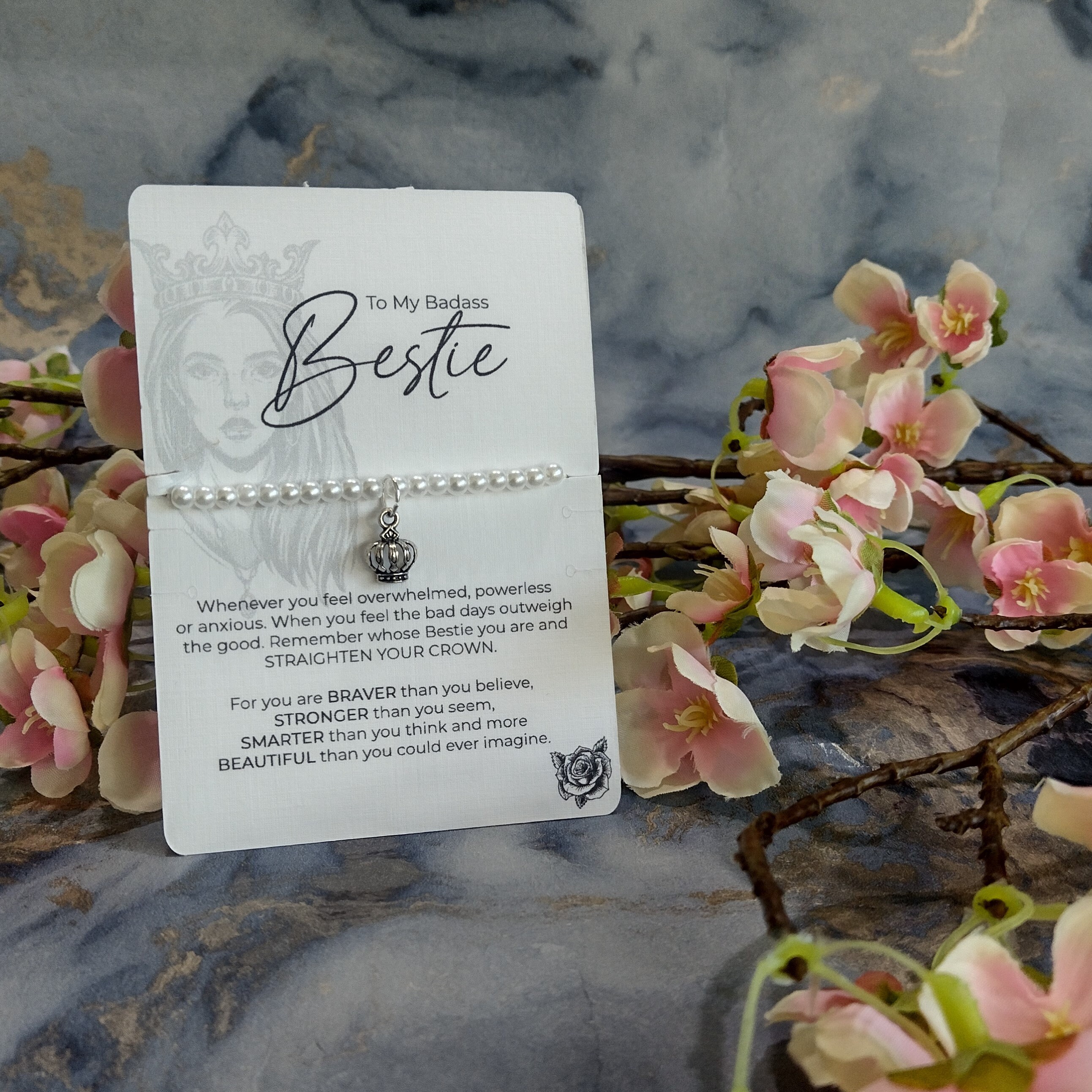 Crown Badass Bestie Necklace Etsy
