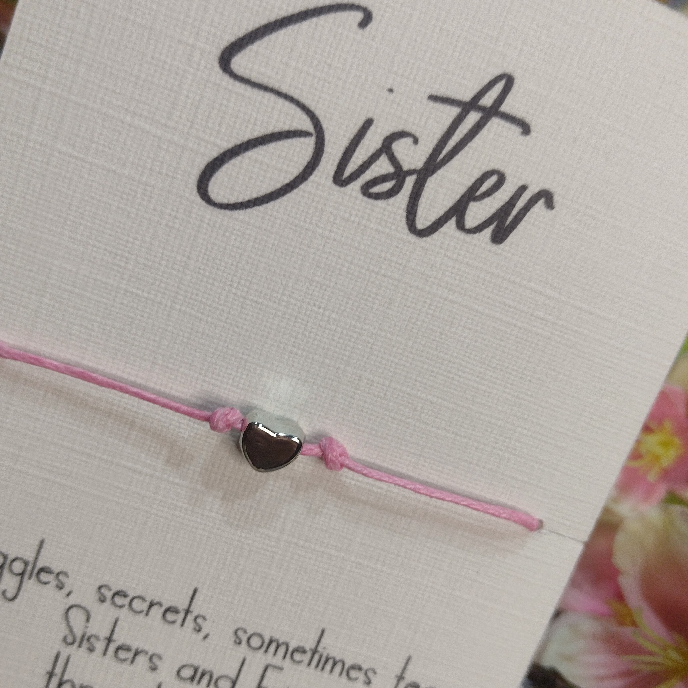 Bracelet Cadeau Pour Soeur - Pierre Naturelle, Carte Personnalisée - Idée Anniversaire, Noël, Saint-Valentin - Tour 16 Cm - 3