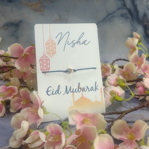 Eid Mubarak Wish Bracelet, Personalised Eid Gift, Token Gift to Celebrate Eid, Ramadan, Ramadan kareem, Islamic Holiday