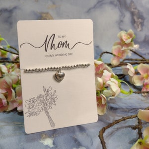 A mi mamá / madre en mi regalo de pulsera del día de la boda, regalo para madre o madres, regalos de boda, regalos simbólicos para madres el día de la boda