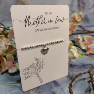 A mi suegra en mi regalo de pulsera del día de la boda, regalo para suegra, regalos de boda, regalos simbólicos para suegras el día de la boda