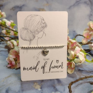 A mi dama de honor en mi regalo de pulsera del día de la boda, regalo para dama de honor, regalos de novia, regalo de boda, regalo de novia, regalo de novia, regalo de novia