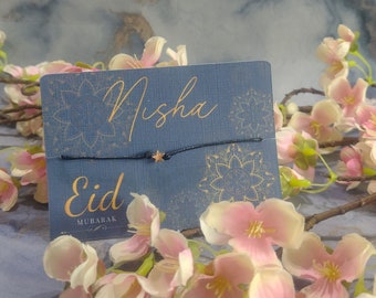Eid Mubarak Wish Bracelet, Personalised Eid Gift, Token Gift to Celebrate Eid, Ramadan, Ramadan kareem, Islamic Holiday