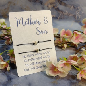 Mutter und Sohn Armband, Wunscharmband, Bettelarmband, Geschenk für Mutter und Sohn, Geschenk für Mutter und Sohn, Muttertagsgeschenk,