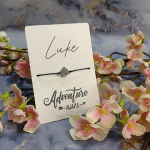 Personalised Adventure Awaits Compass Bracelet, leaving gift, birthday present, Christmas gift