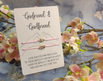Girlfriend and Girlfriend wish Bracelet, Couples Bracelet , Charm bracelet, Bracelets to share, Couples Gift, Valentine Gift, Christmas Gift