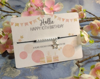 Birthday Bracelet, Wish bracelet, Charm bracelet, Gift for birthday, Birthday Present, 10th Birthday, 16th Birhtday, 13th Birthday