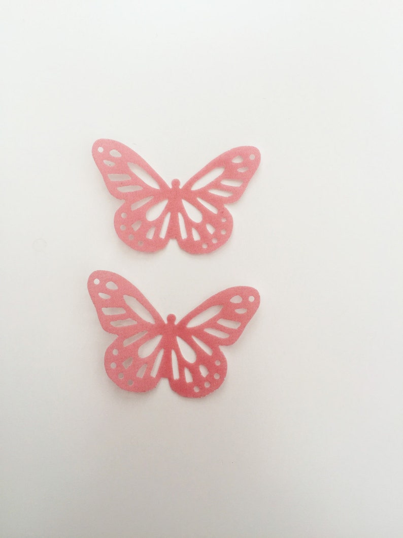 32 Edible Dusky Vintage Pink Butterfly Wafer Cupcake Toppers Precut