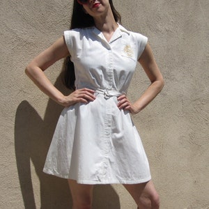 1940s Gym Uniform Woman's College Phys Ed UNC White Collar Cap Sleeve ...