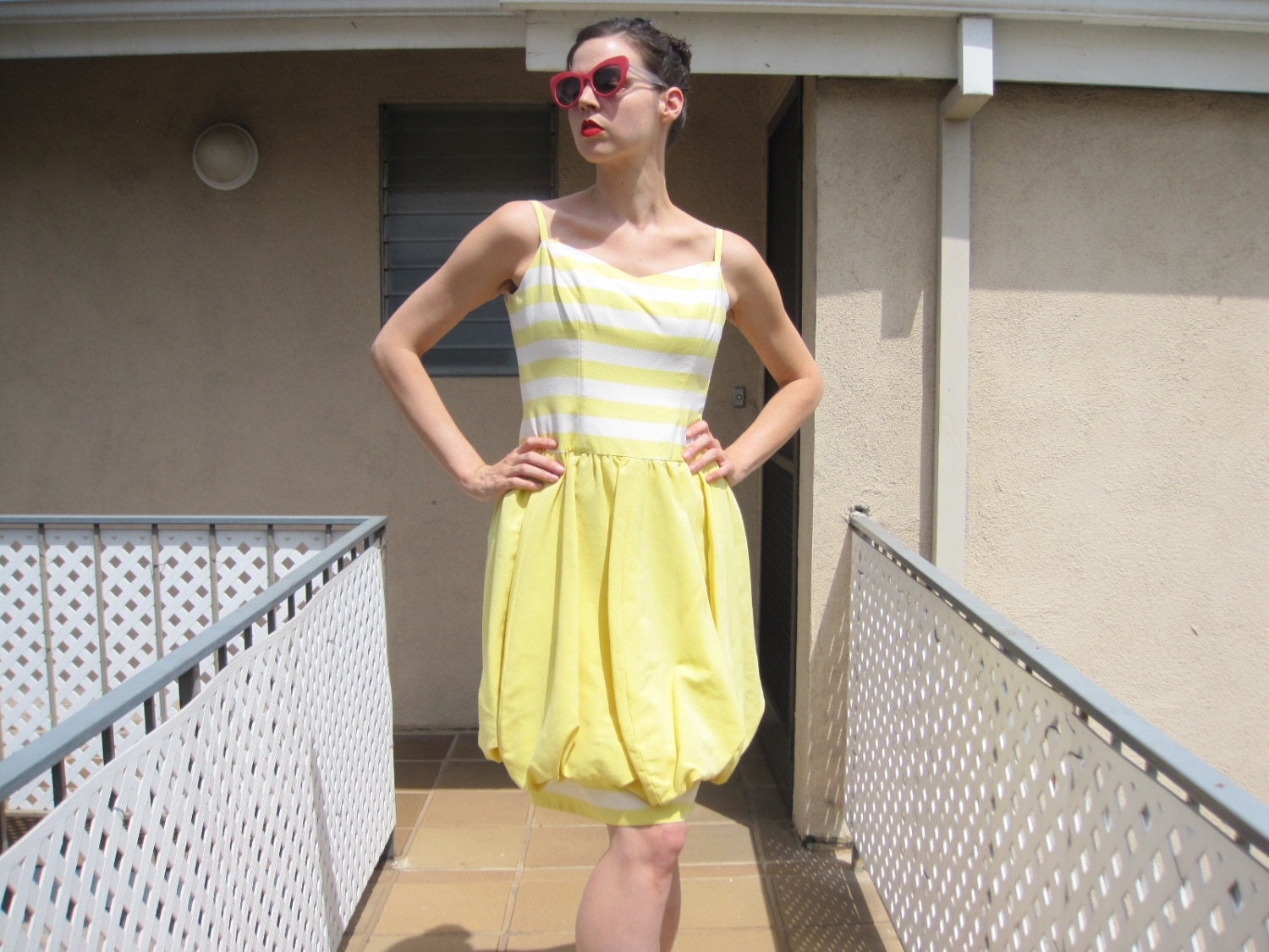 CLEARANCE SALE 1950s Yellow Dress 