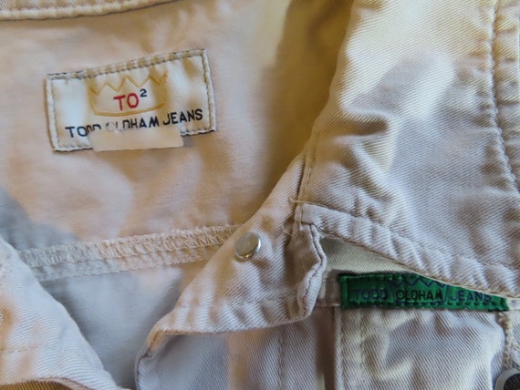 1990s Todd Oldham Jeans Jacket TO2 Denim Khaki Ha… - image 8