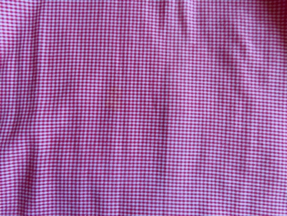 1960s Gingham Dress Red White Zip Front Embroider… - image 9
