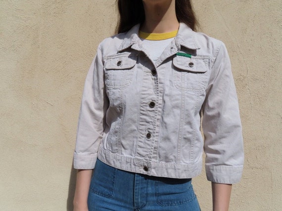 1990s Todd Oldham Jeans Jacket TO2 Denim Khaki Ha… - image 1