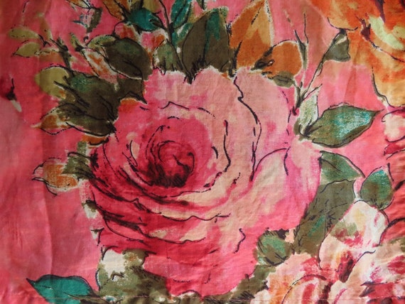 Vintage Pink Rose Floral Print Women's Robe main image 1