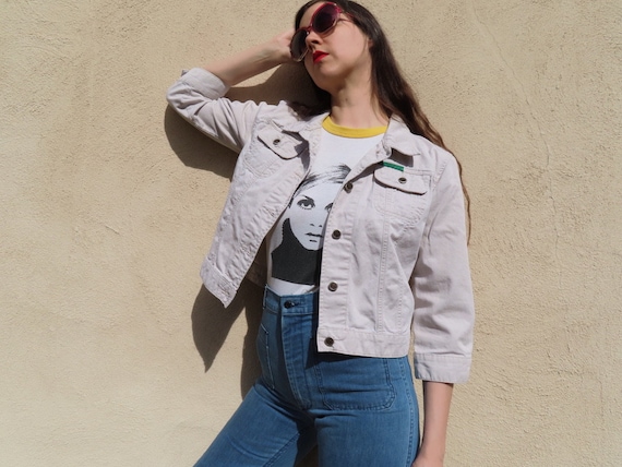 1990s Todd Oldham Jeans Jacket TO2 Denim Khaki Ha… - image 5