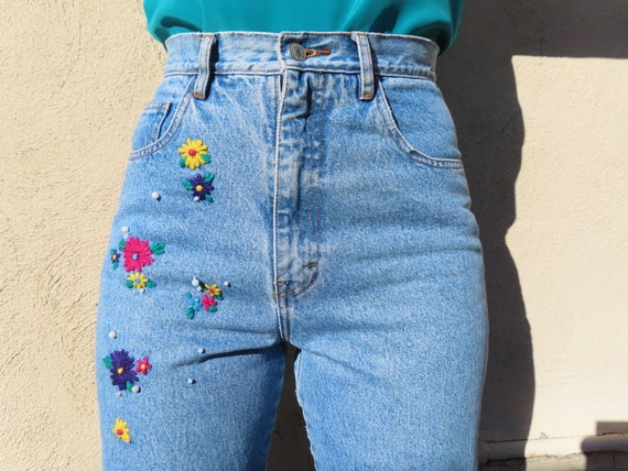 80's vintage﹆flower denim お花柄デニム 80's vintage﹆flower denim お花柄デニム