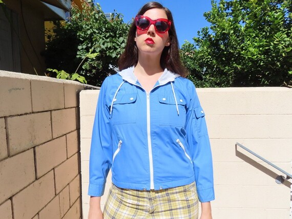 Vintage 1970'S West Wind windbreaker, men's size L unclear navy blue type Vintage Second Hand