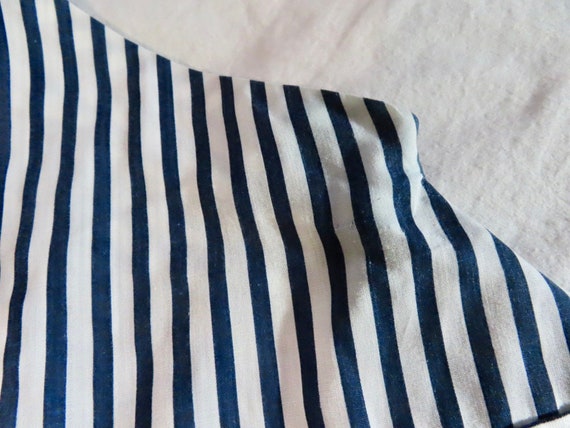 1970s Striped Dress Blue White Diagonal Vertical … - image 10