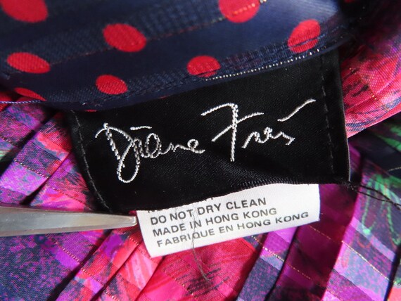 1980s Diane Freis Skirt Vintage Designer Pink Flo… - image 10