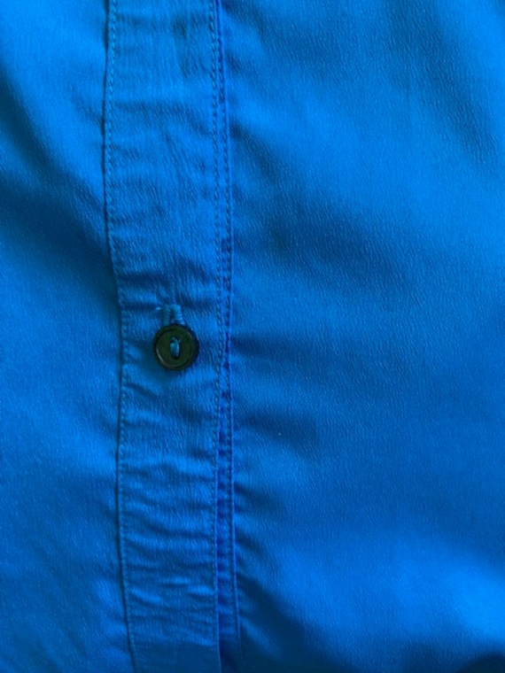 CLEARANCE SALE 1980s Electric Blue Shirt Button D… - image 10