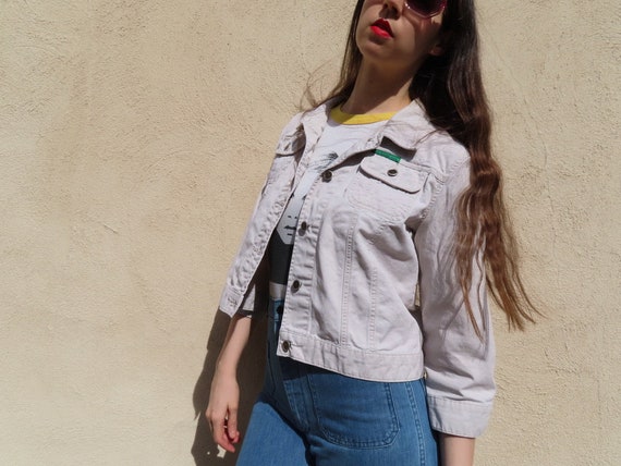 1990s Todd Oldham Jeans Jacket TO2 Denim Khaki Ha… - image 6