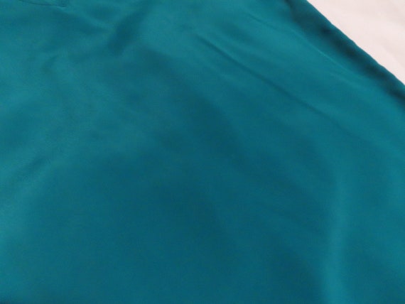 1980s Teal Green Top V-Neck Short Extended Sleeve… - image 8