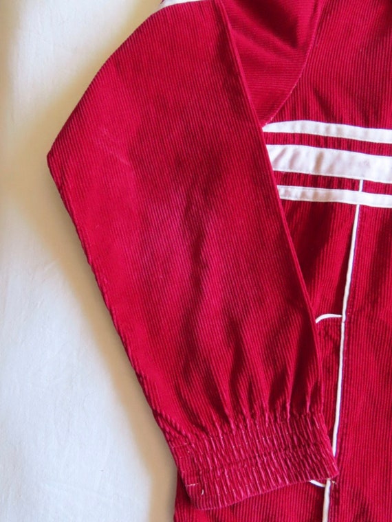 1970s Physics Jacket Red Corduroy White Horizonta… - image 8