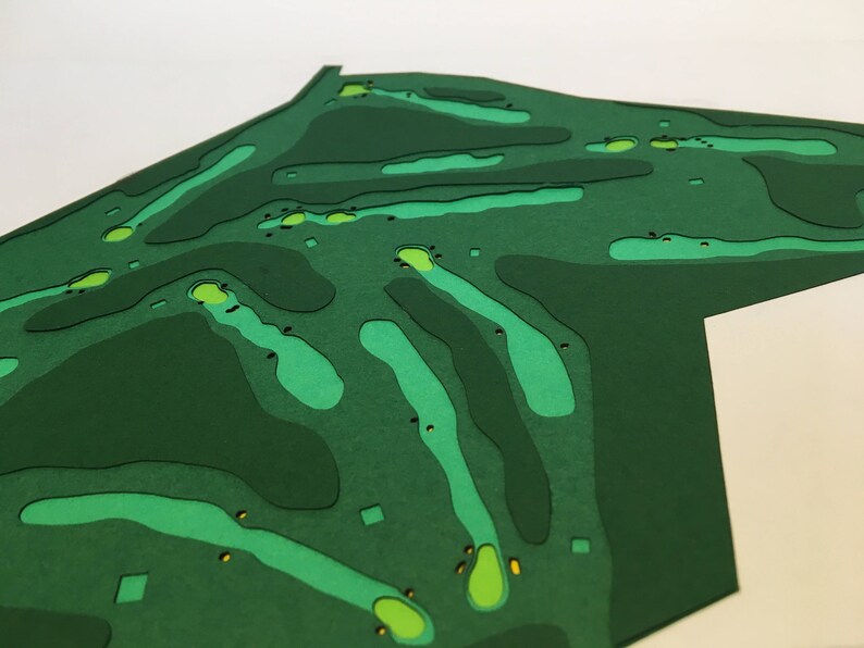 Custom Golf Course Map Laser Cut Unique Your Golf Course Bespoke Custom