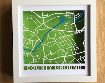 Mapa de Cricket Ground personalizado - Corte láser - Personalizado para tu equipo - Mapa de sombras - A medida - Único