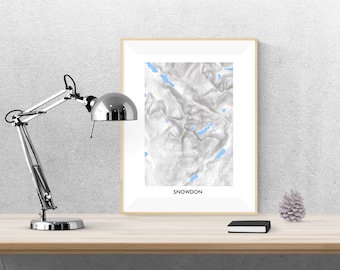 Snowdon - Mapa topológico, Gales, Sin marco