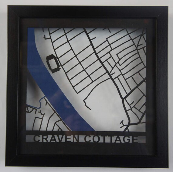 Fulham Craven Cottage Laser Cut Map Shadow Frame Black Etsy