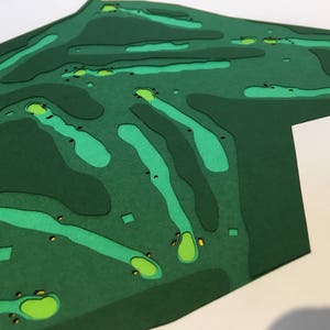 Aangepaste golfbaankaart - lasergesneden - uniek - uw golfbaan - op maat gemaakt - op maat gemaakt