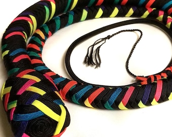 Herringbone Muster Snakewhips, Nylon, 12 Plait, 13 Farboptionen, BB Core, Vegan Option