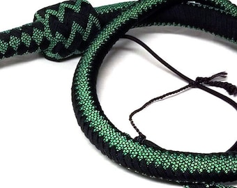 Bullwhips mit Harlekinmuster, Nylon, 16 Zöpfe, 12 Farboptionen, Stahlgriff, BB Kern, Vegan Option
