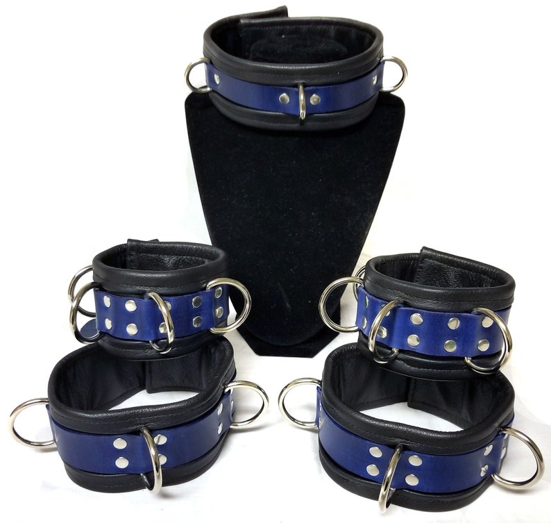 Locking Leather Restraint Cuff Set Choose Accent Color Etsy UK