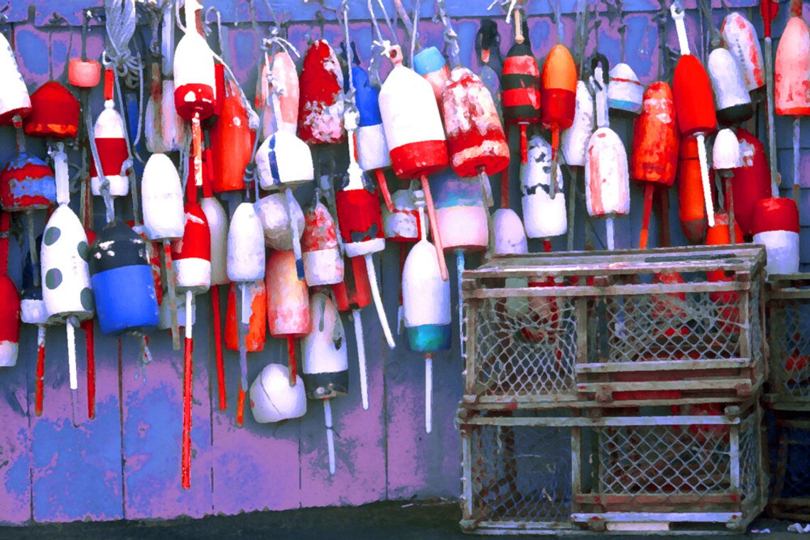 Boyas y trampas de langosta Galería Wrap Canvas Photo Print | Etsy