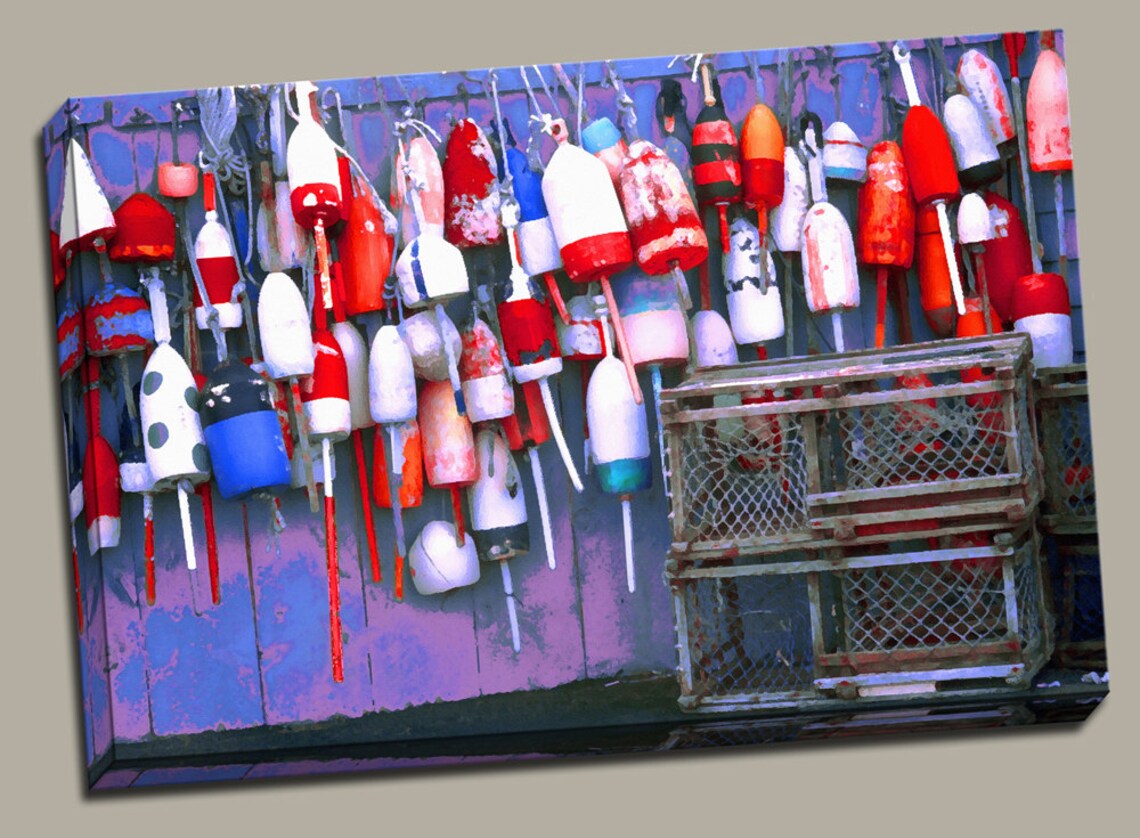 Boyas y trampas de langosta Galería Wrap Canvas Photo Print | Etsy