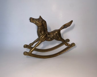 Brass Rocking Horse Etsy - 