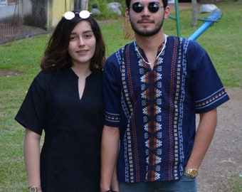 Guatemalan men&#39;s shirt Traditional Guatemalan shirt Hippie Shirt V-Neck  Handmade shirt Men’s Summer shirt Unisex shirt Beach Loose Blouse