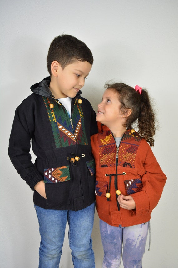 Guatemalan Jacket, Embroidered hoodie, Handmade j… - image 1