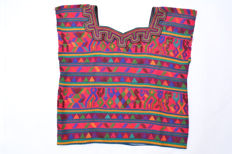 Boho girl huipil Bohemian outfit for kids girls Mayan blouse Guatemalan huipil Vintage Mayan boho Girls Top Boho chic blouse for girl